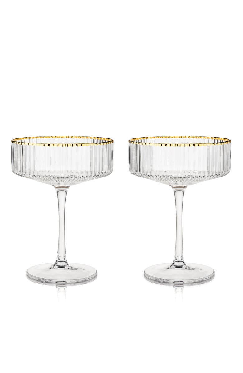 Viski Meridian Crystal Coupe Glasses Set of 2, Main, color, Clear