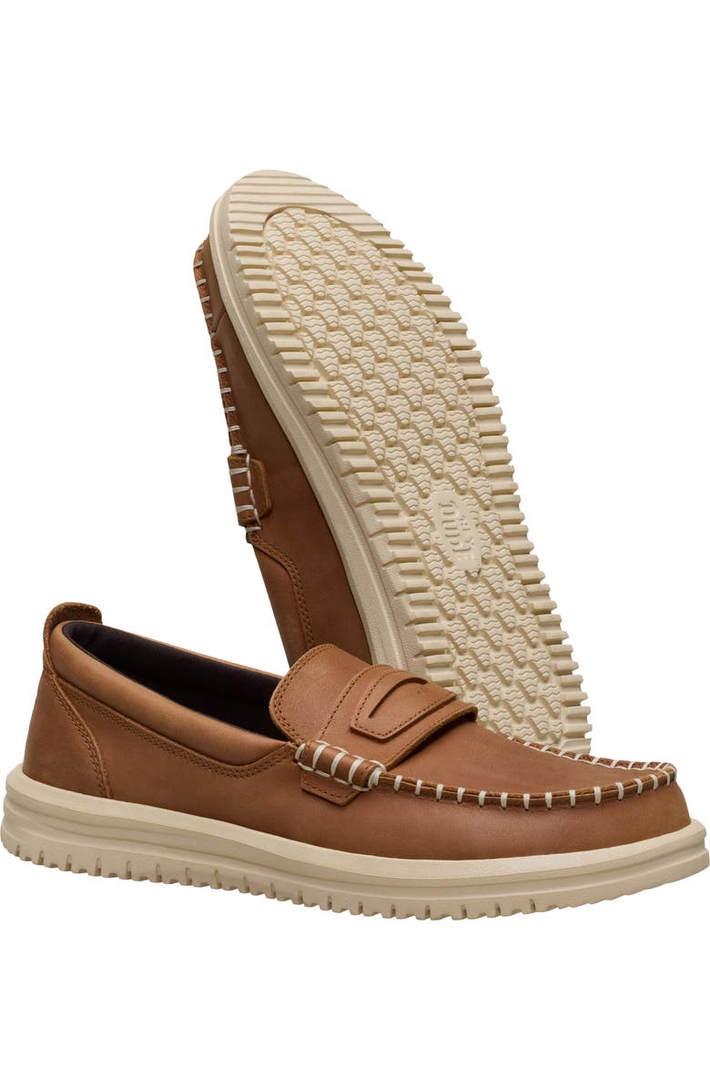 Hey Dude Wally NXT Leather Penny Loafer, Alternate, color, Tan
