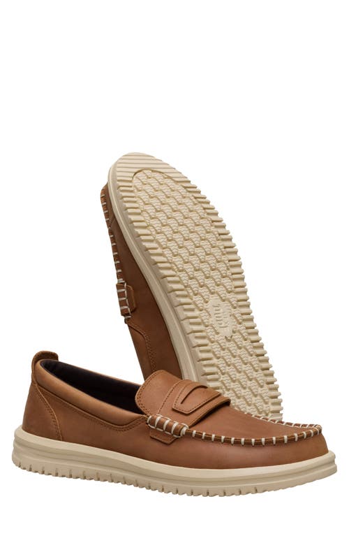 Hey Dude Wally Next Leather Penny Loafer In Brown