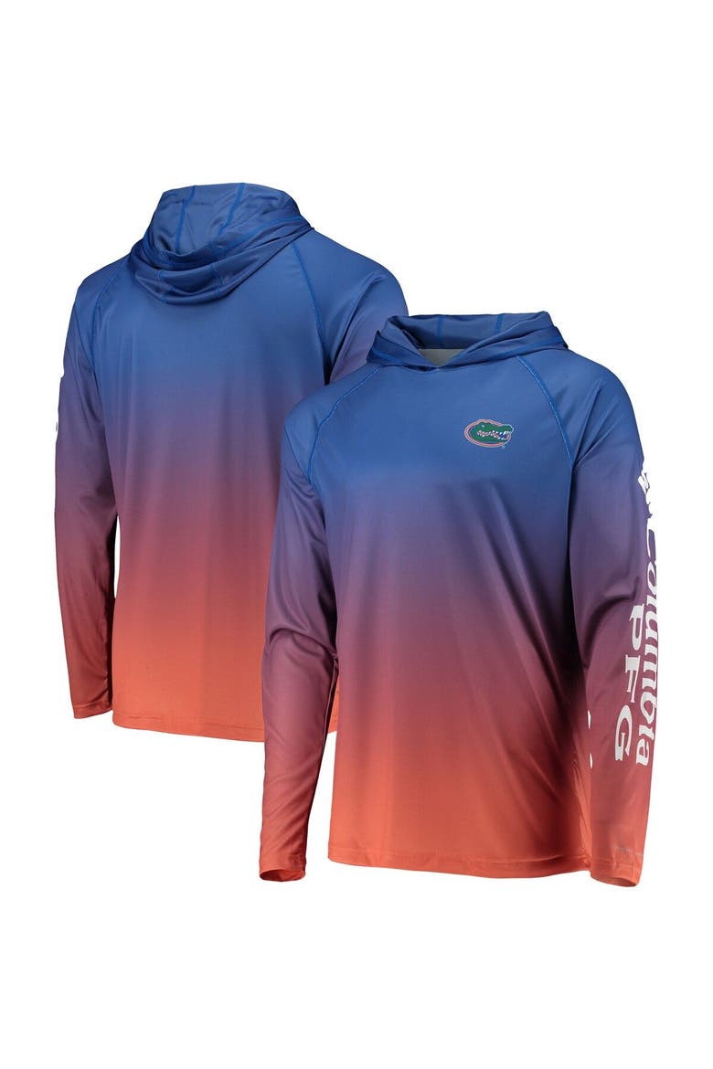 Men's Columbia PFG Royal Florida Gators Terminal Tackle Omni-Shade UPF 50 Long Sleeve Hooded Top, Main, color, Royal