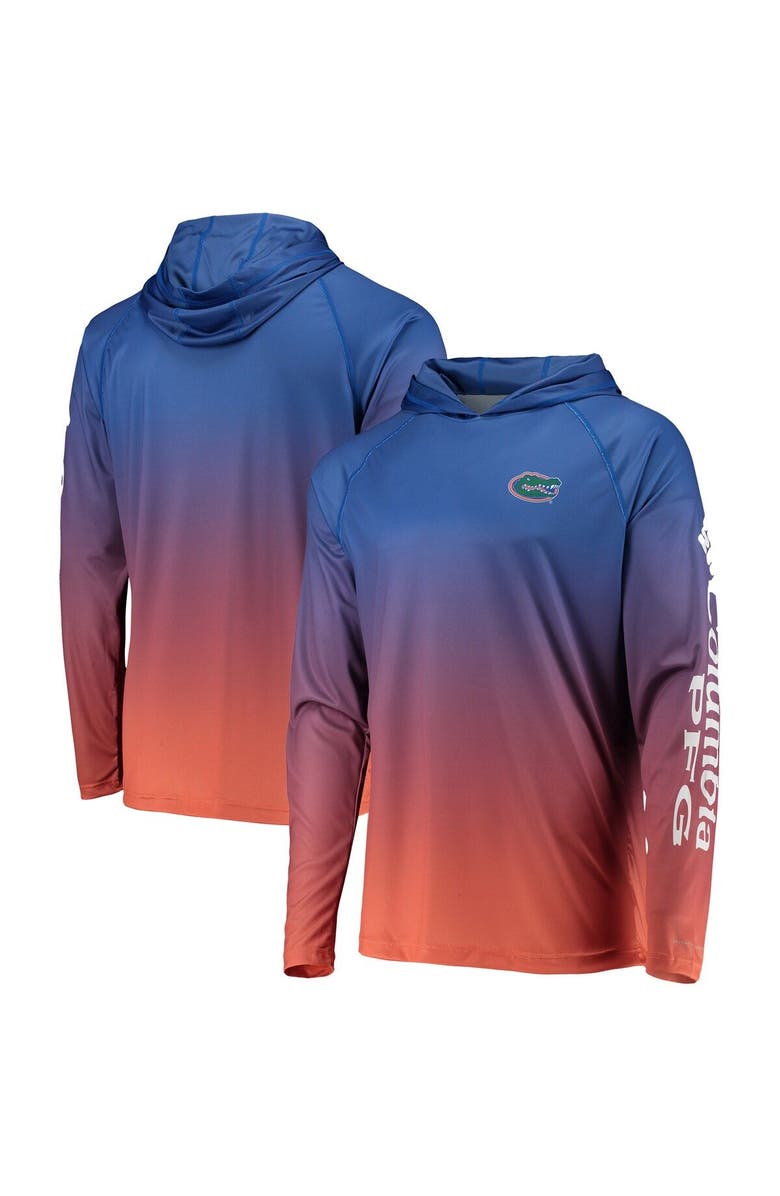 Columbia Men's Columbia PFG Royal Florida Gators Terminal Tackle Omni-Shade UPF 50 Long Sleeve Hooded Top, Main, color,
