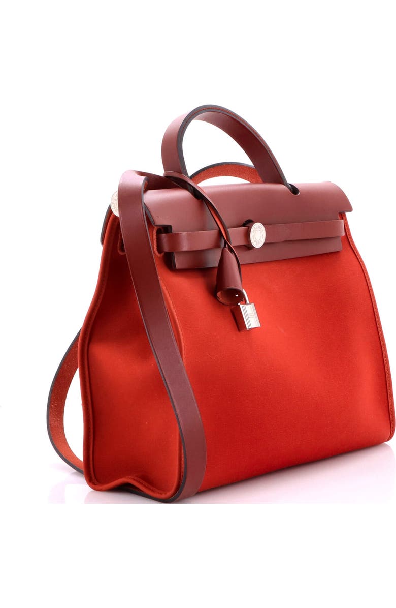 Pre-Owned Hermes Herbag Zip Leather and Toile 31, Alternate, color, Terre Battue