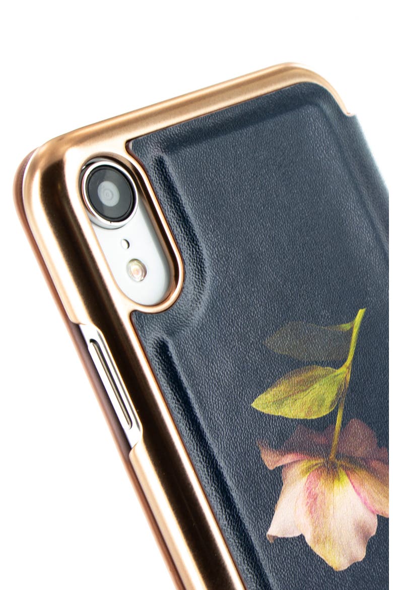 Arboretum iPhone X/Xs/Xs Max & XR Mirror Folio Case, Alternate, color, BLACK