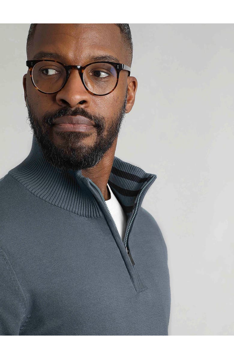 Weird Fish Baxter Fine Knit 1/4 Zip Jumper, Alternate, color, Blue Mirage