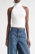 Alaïa Curled Trim Rib Top