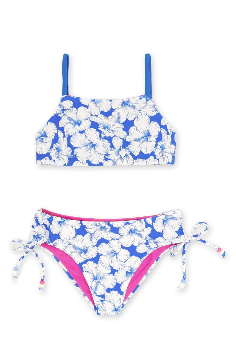 Feather 4 Arrow Kids' Strands UPF 50+ Two-Piece Swimsuit, Main, color, Marina Blue