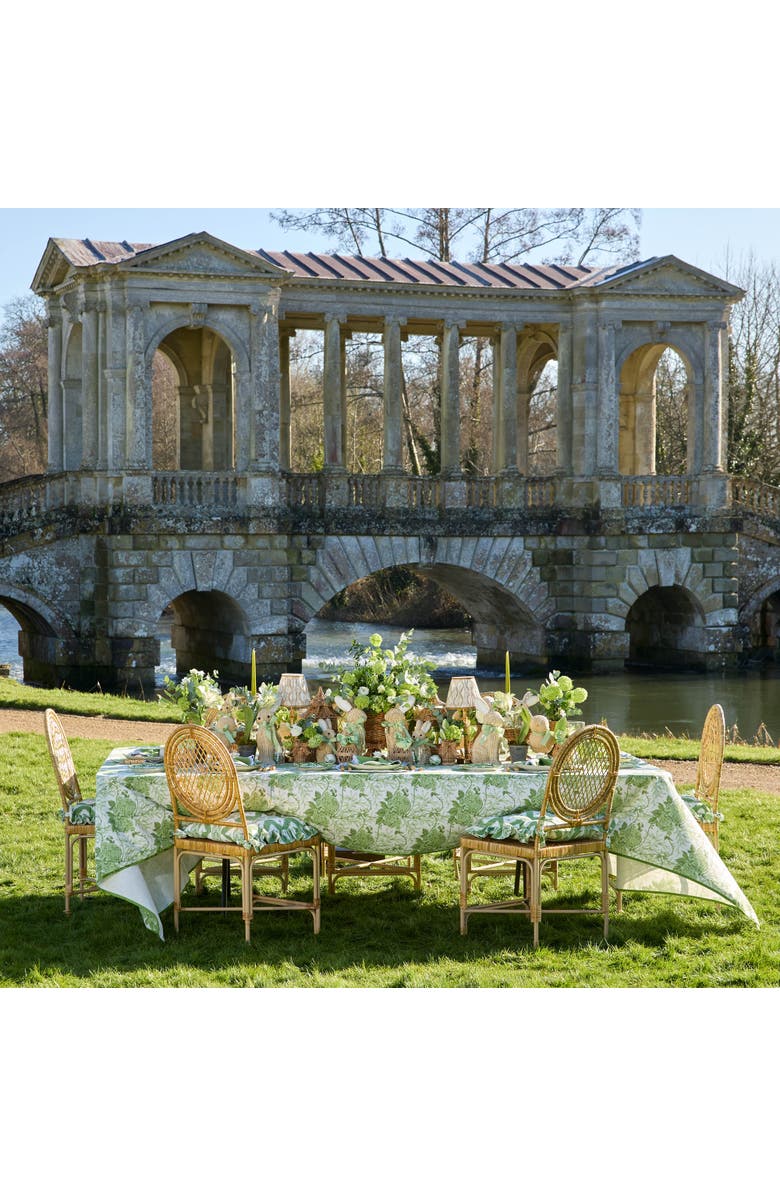 Mrs. Alice Lady Isabella's Garden Tablecloth, Alternate, color, Green