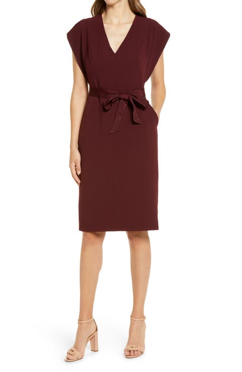 Ruffle Sleeve Sheath Dress