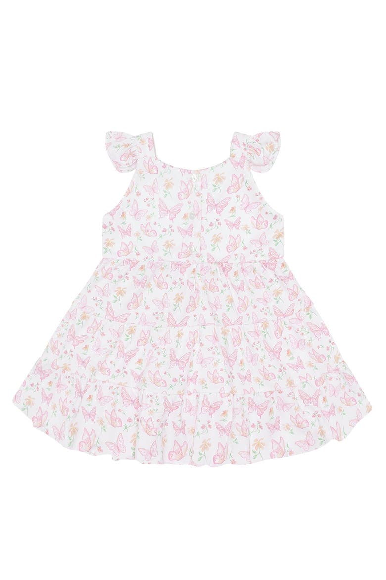 Butterflies Print Ruffle Dress - Baby, Alternate, color, Pink