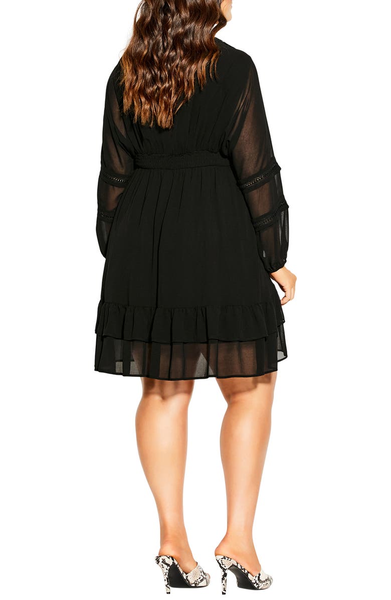 City Chic Sweetheart Long Sleeve Dress, Alternate, color, 