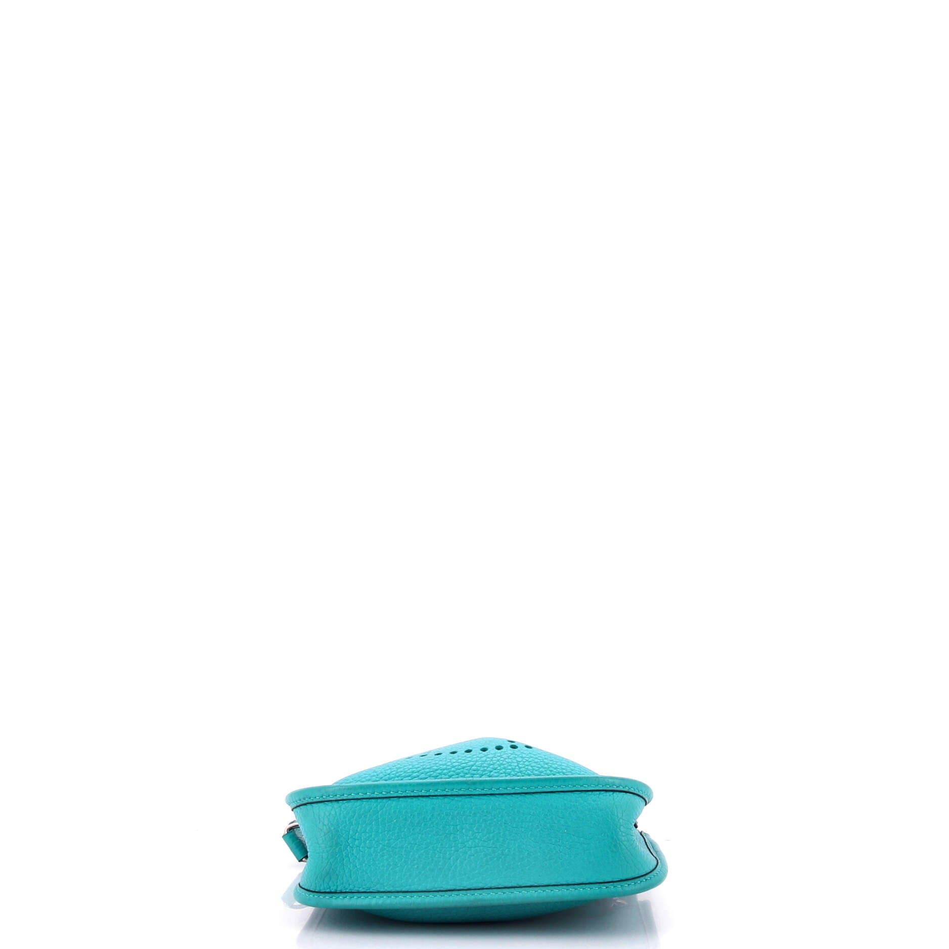 Pre-Owned Hermes Evelyne Bag Gen III Clemence TPM, Alternate, color, Turquoise