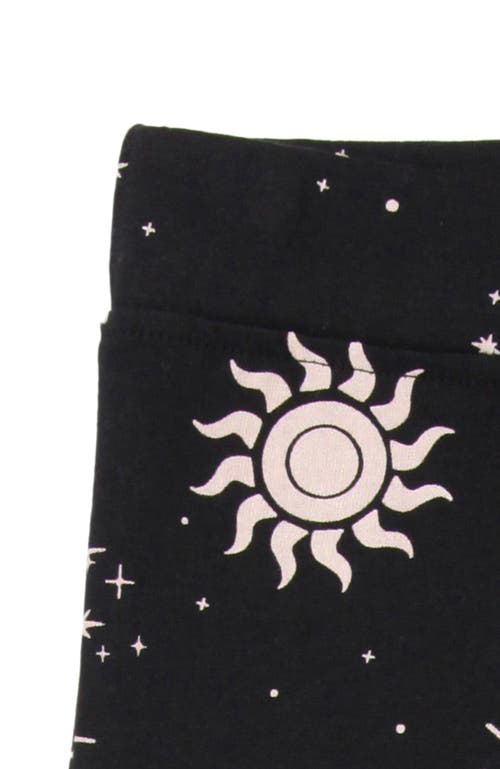 Turtledove London Kids Organic Cotton Celestial Print Leggings In Black