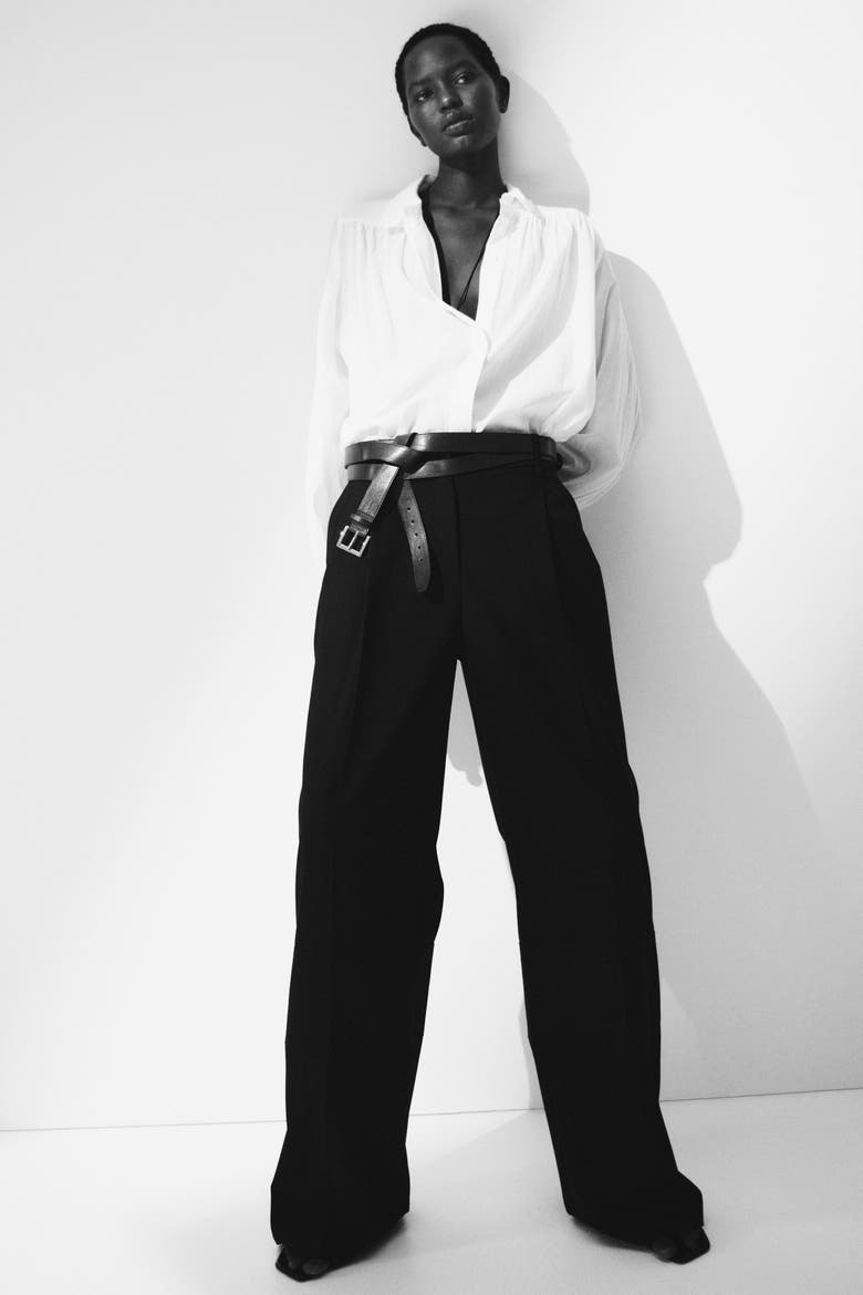 Gathered Blouse, Main, color, White
