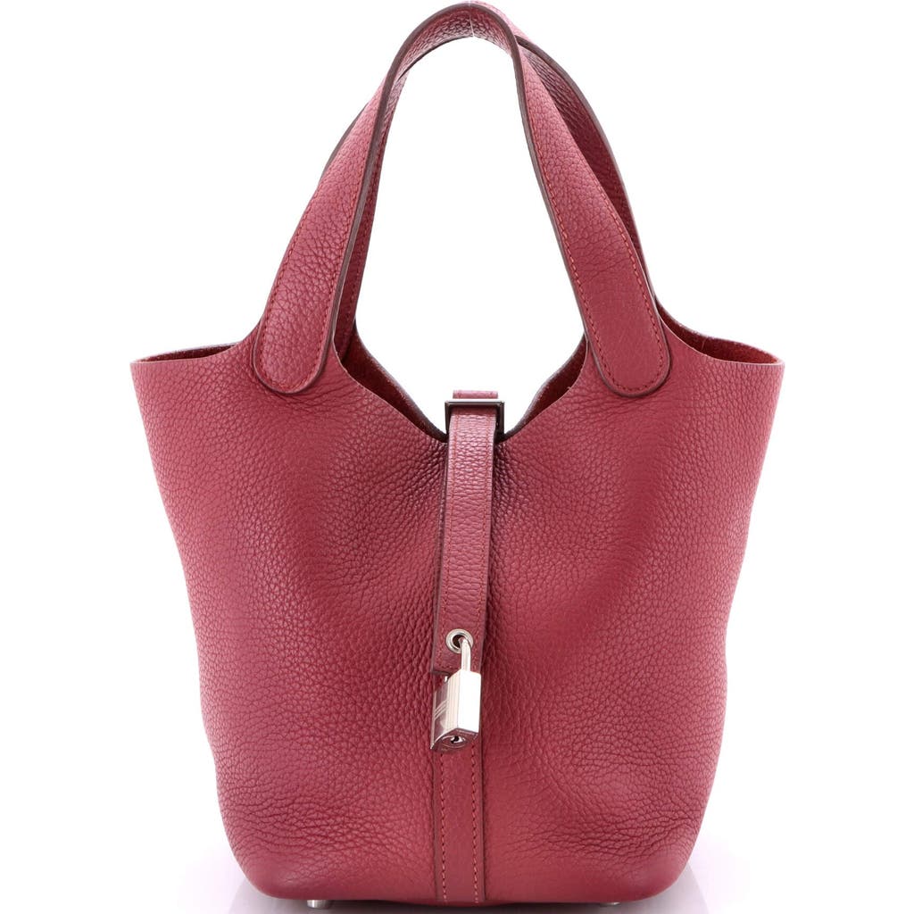 Pre-owned Hermes Hermes Picotin Lock Bag Clemence Pm In Red