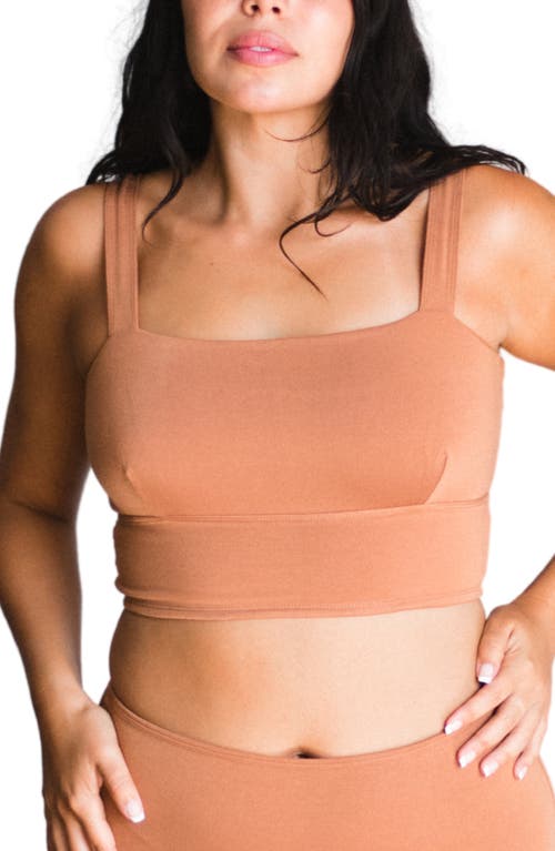 Proclaim Square Neck Ultra Soft Longline Bralette In Medium Nude