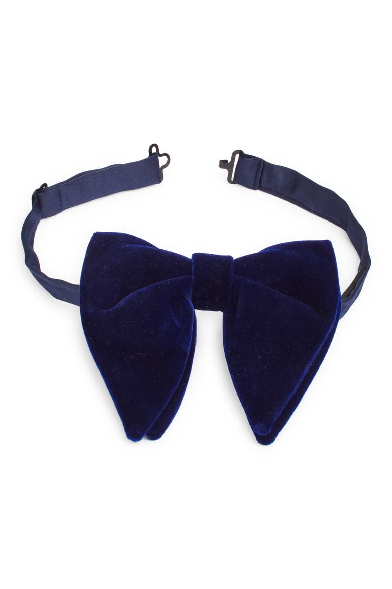 Velvet Silk Butterfly Bow Tie, Main, color, BLUE