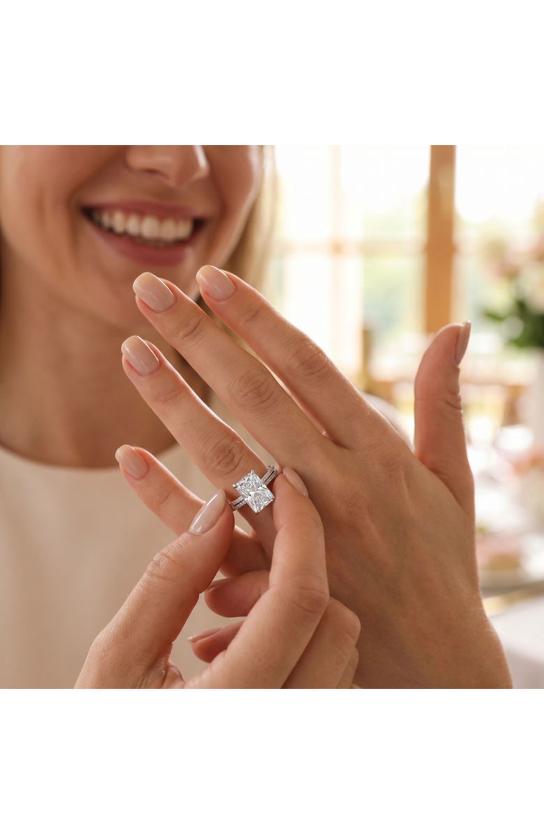 Bliss Diamond Certified 3.44Ct Cassidy Radiant Cut Diamond Engagement Ring 14k Gold Lab Grown, Alternate, color, 14K White Gold