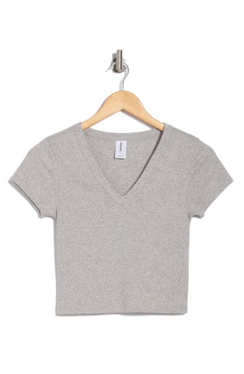 Abound Cropped V-neck Tee In Grey Heather