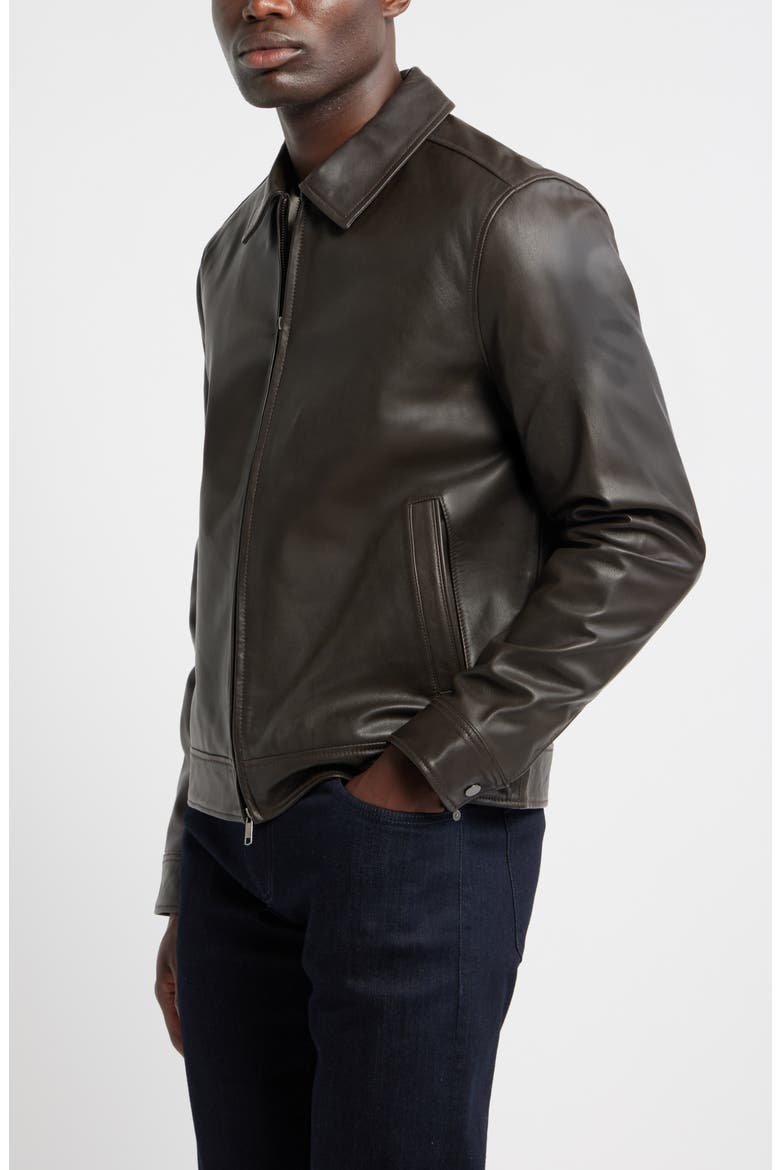 Leather Jacket, Alternate, color, BROWN DARK