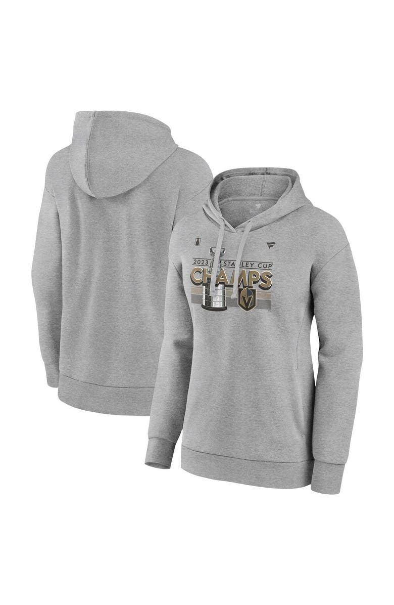 FANATICS Women's Fanatics Branded  Heather Gray Vegas Golden Knights 2023 Stanley Cup Champions Locker Room Pullover Hoodie, Main, color, Heather Gray