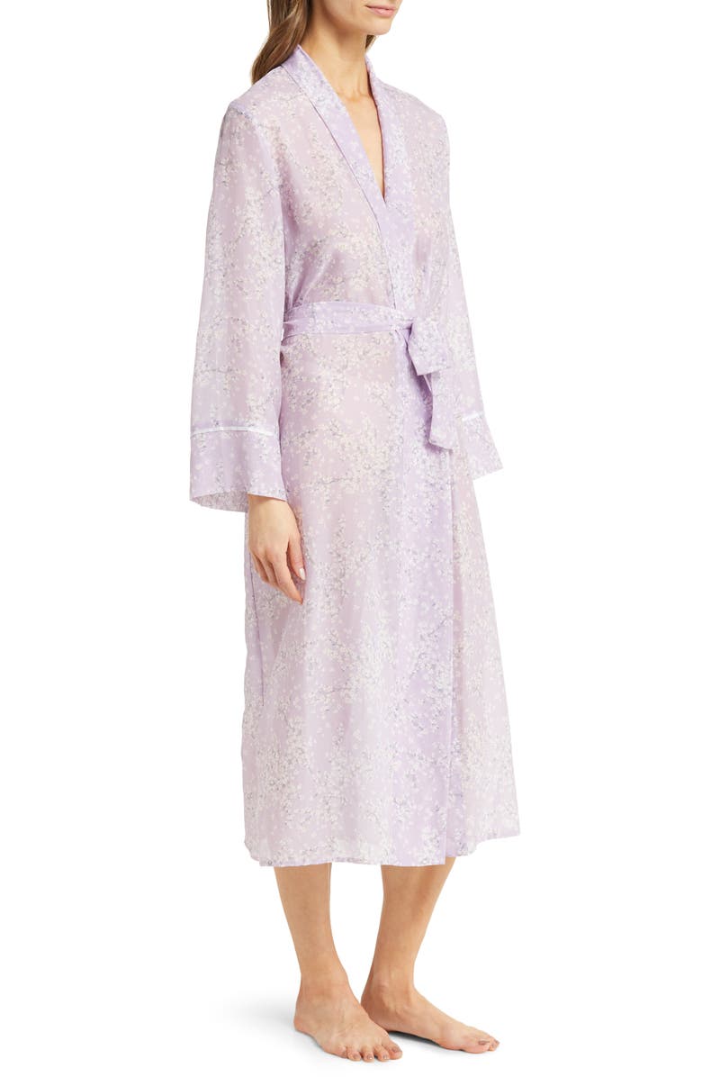Papinelle Cherry Blossom Cotton & Silk Robe, Alternate, color, 