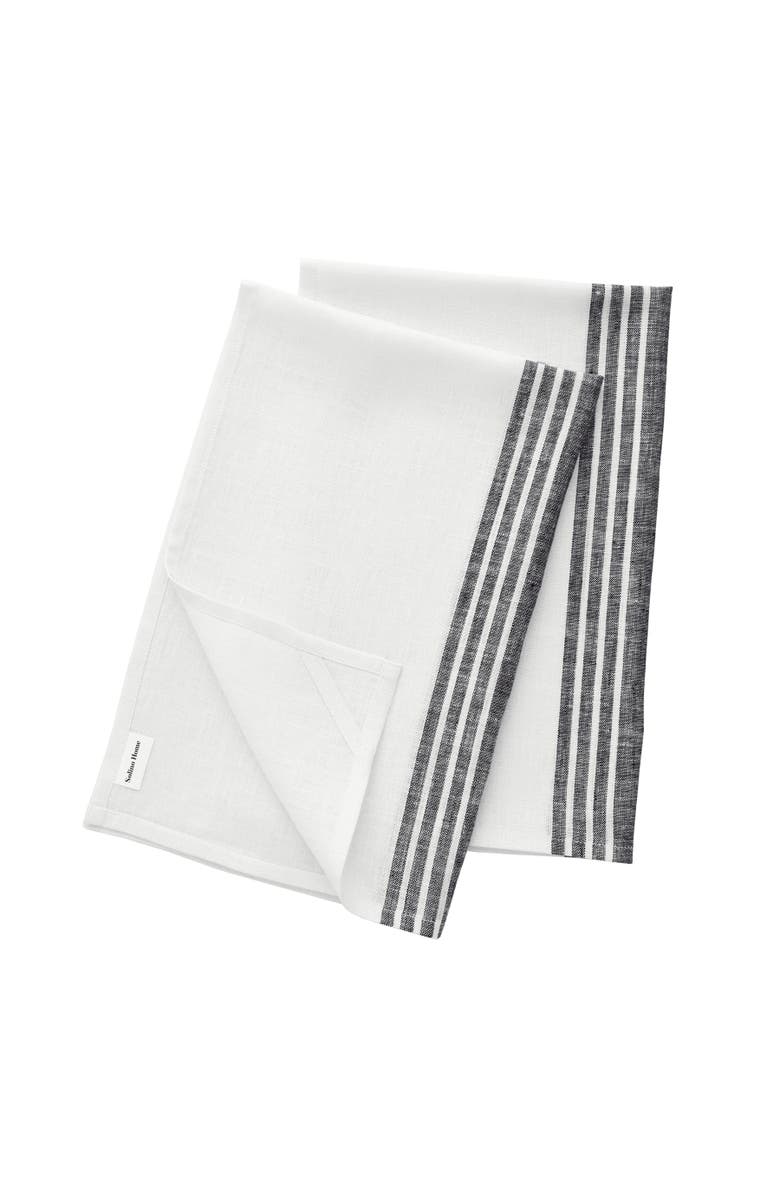 Solino Home Linen Kitchen Towels - Farmhouse, Alternate, color, Black And White