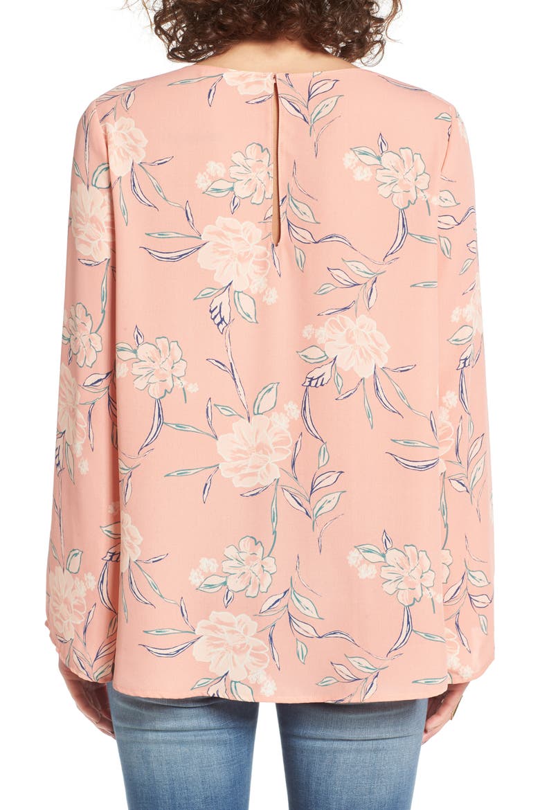 Cross Front Blouse, Alternate, color, DUSTY MAUVE FLORAL