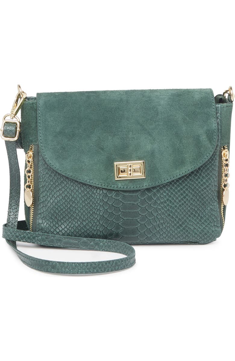 CHRISTIAN LAURIER Acil Alligator Embossed Leather & Suede Box Crossbody Bag, Alternate, color,