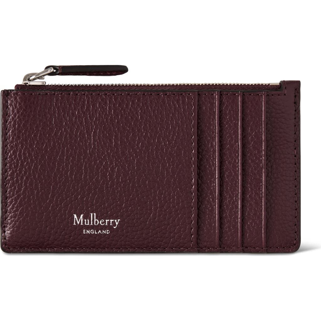 Mulberry Continental Zipped Long Card Holder In Burgundy