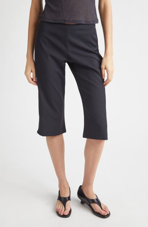 Lumieti Pinstripe Side Zip Capri Pants