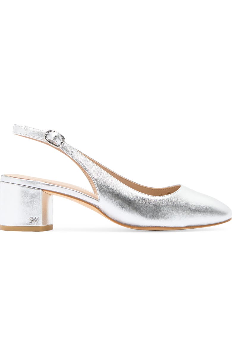 Stuart Weitzman Bridget Slingback Pump, Alternate, color, Silver