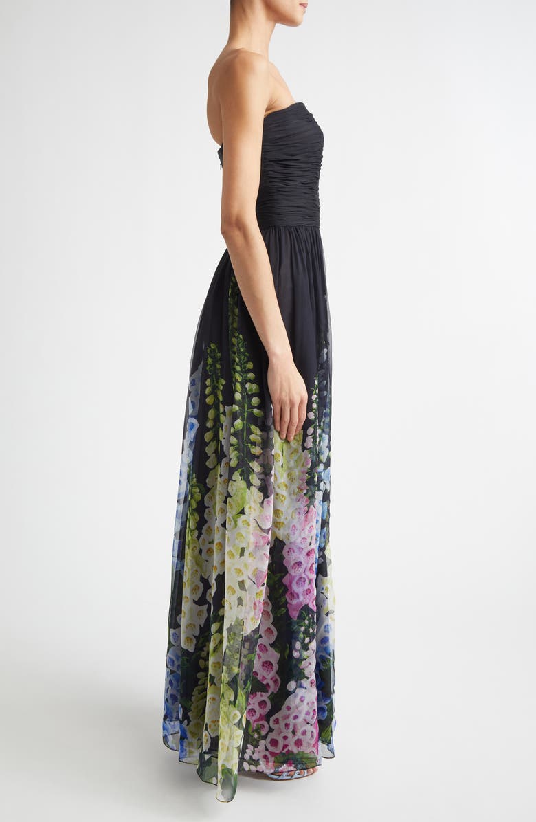 Oscar de la Renta Degradé Foxglove Silk Chiffon Gown, Alternate, color, Night Sky Multi