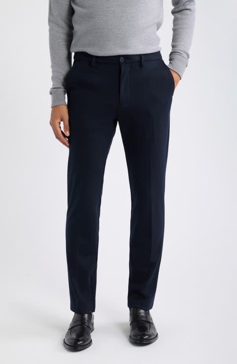 Flat Front Wool Blend Chino Pants
