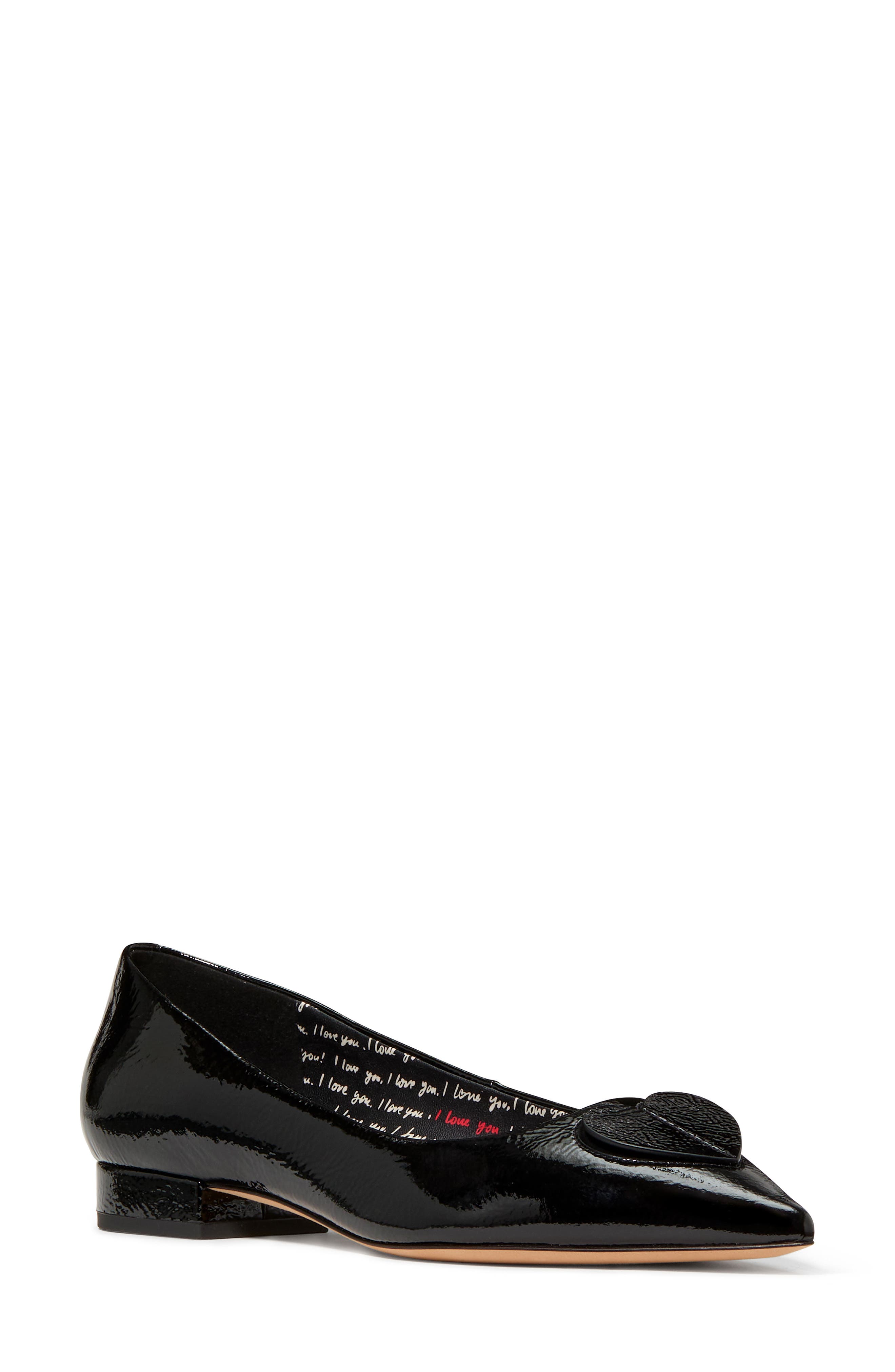 Kate Spade New York lover crinkle patent leather low pump, Main, color, Black