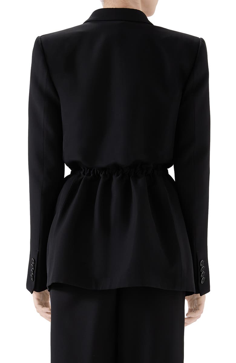 Gucci Cinch Waist Cady Crepe Blazer, Alternate, color,