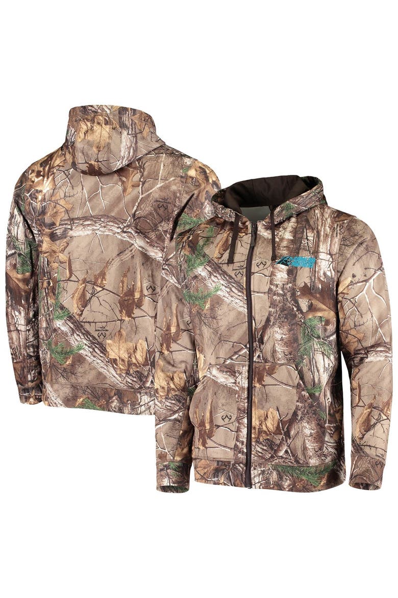 Men's Dunbrooke Realtree Camo Carolina Panthers Trophy Tech Fleece Full-Zip Hoodie, Main, color, Realtree Camo
