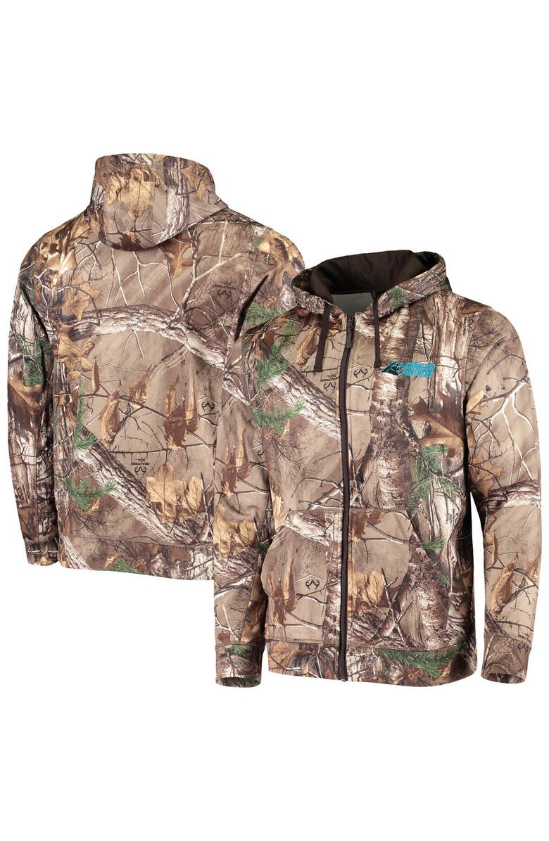 DUNBROOKE Men's Dunbrooke Realtree Camo Carolina Panthers Trophy Tech Fleece Full-Zip Hoodie, Main, color, 