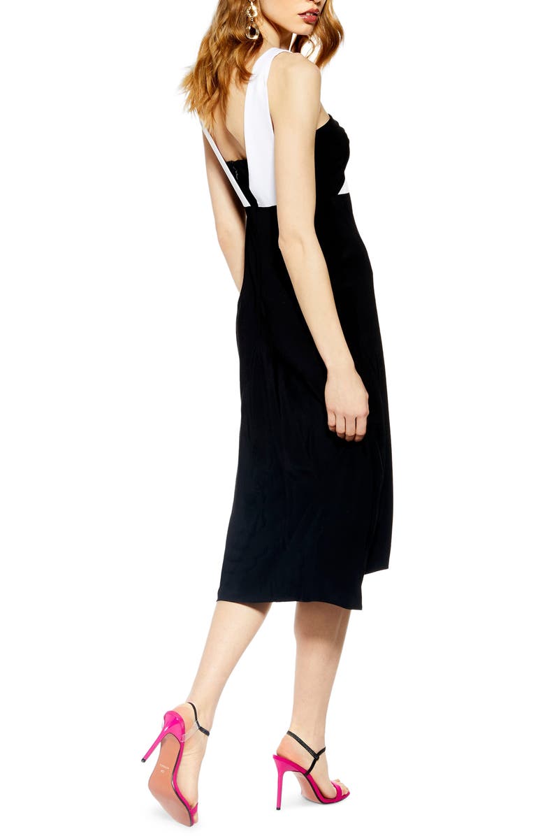 Topshop Halter Midi Cocktail Dress, Alternate, color, 