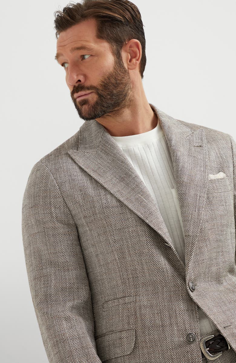 Brunello Cucinelli Chevron deconstructed blazer, Alternate, color, 