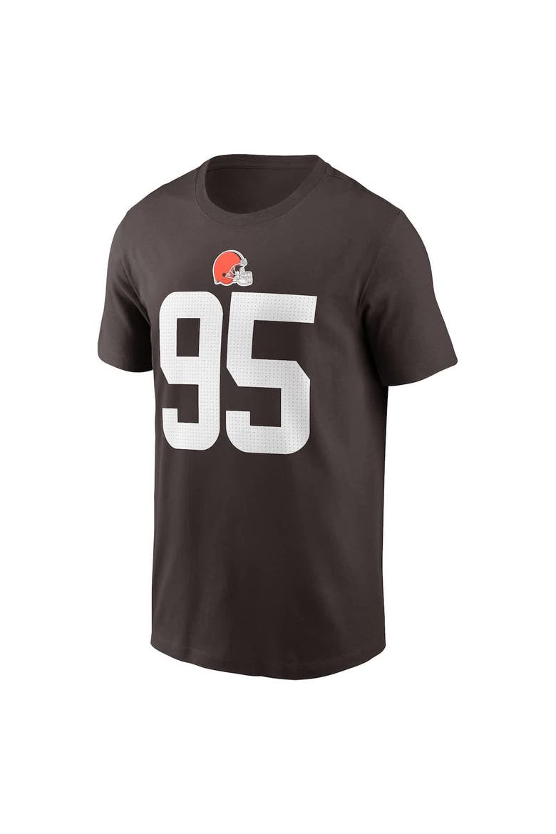Men's Nike Myles Garrett Brown Cleveland Browns Player Name & Number T-Shirt, Alternate, color, Brown