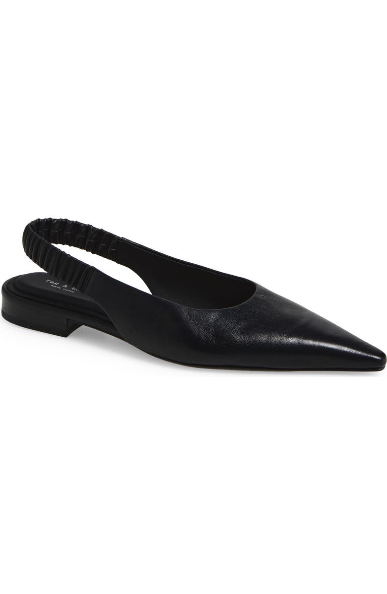 rag & bone Mercer Pointed Toe Slingback Flat, Main, color, Black