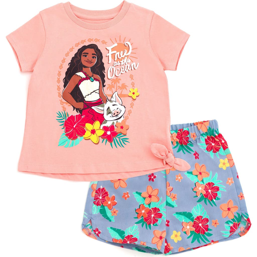 Disney Babies' Moana T-shirt And Chambray Shorts Set In Multi