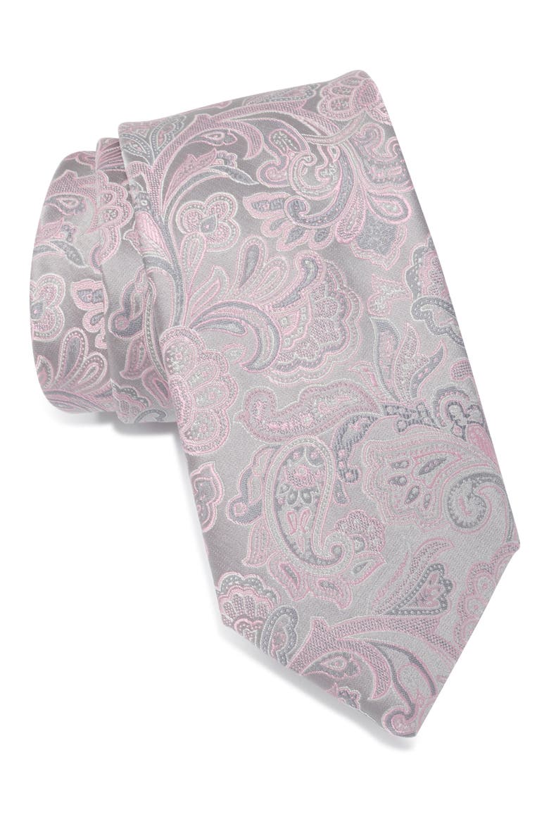Surmer Paisley Tie, Main, color, SILVER