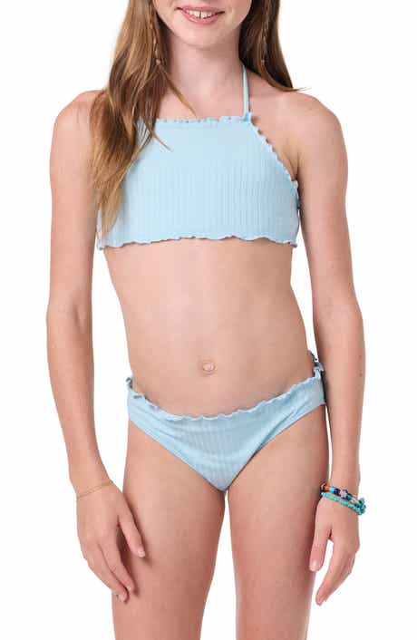 Kids' Shore Break Rib Ruffle Two-Piece Swimsuit
