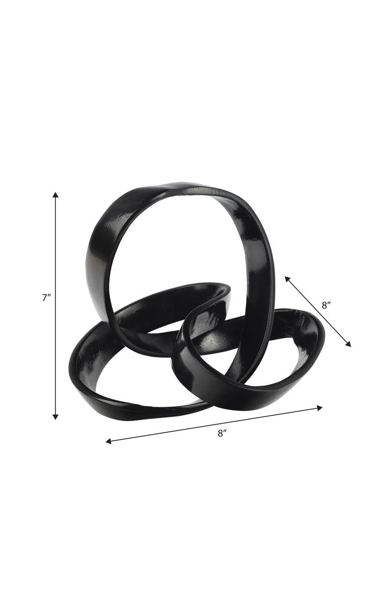 JONATHAN Y Chamberlain 7" Aluminum Abstract Knot Decorative Sculpture, Alternate, color, Black