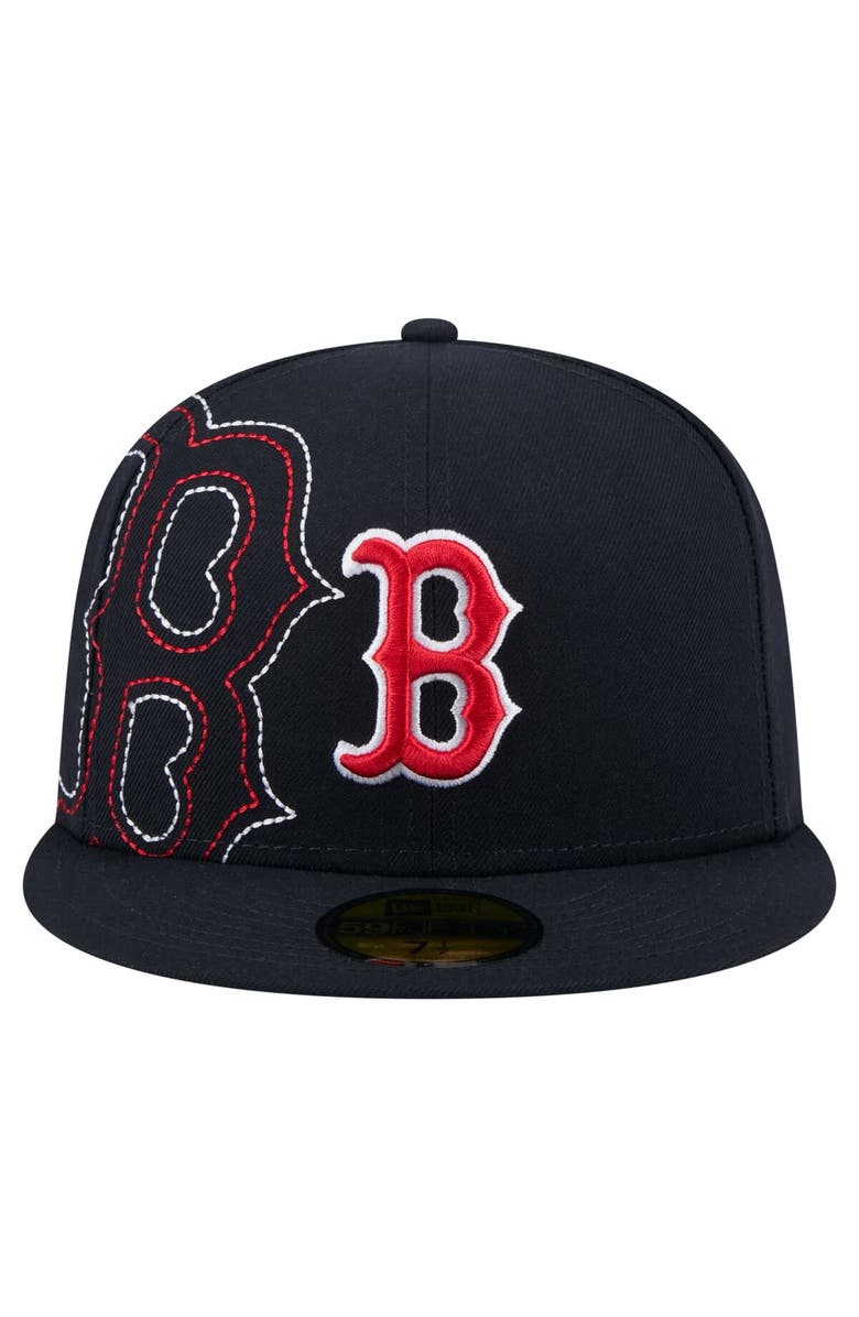 New Era Men's New Era Navy Boston Red Sox Yarn Stitch 59FIFTY Fitted Hat, Alternate, color, 