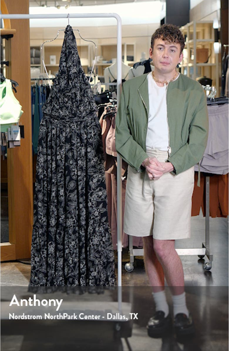 Lennon Floral Halter Gown, sales video thumbnail