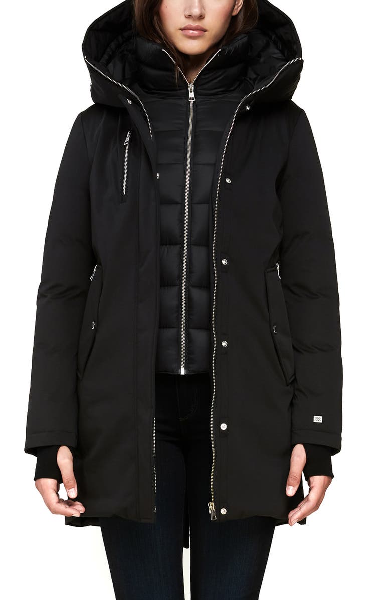 Soia & Kyo Belina Water Repellent Down Coat with Bib, Alternate, color, 