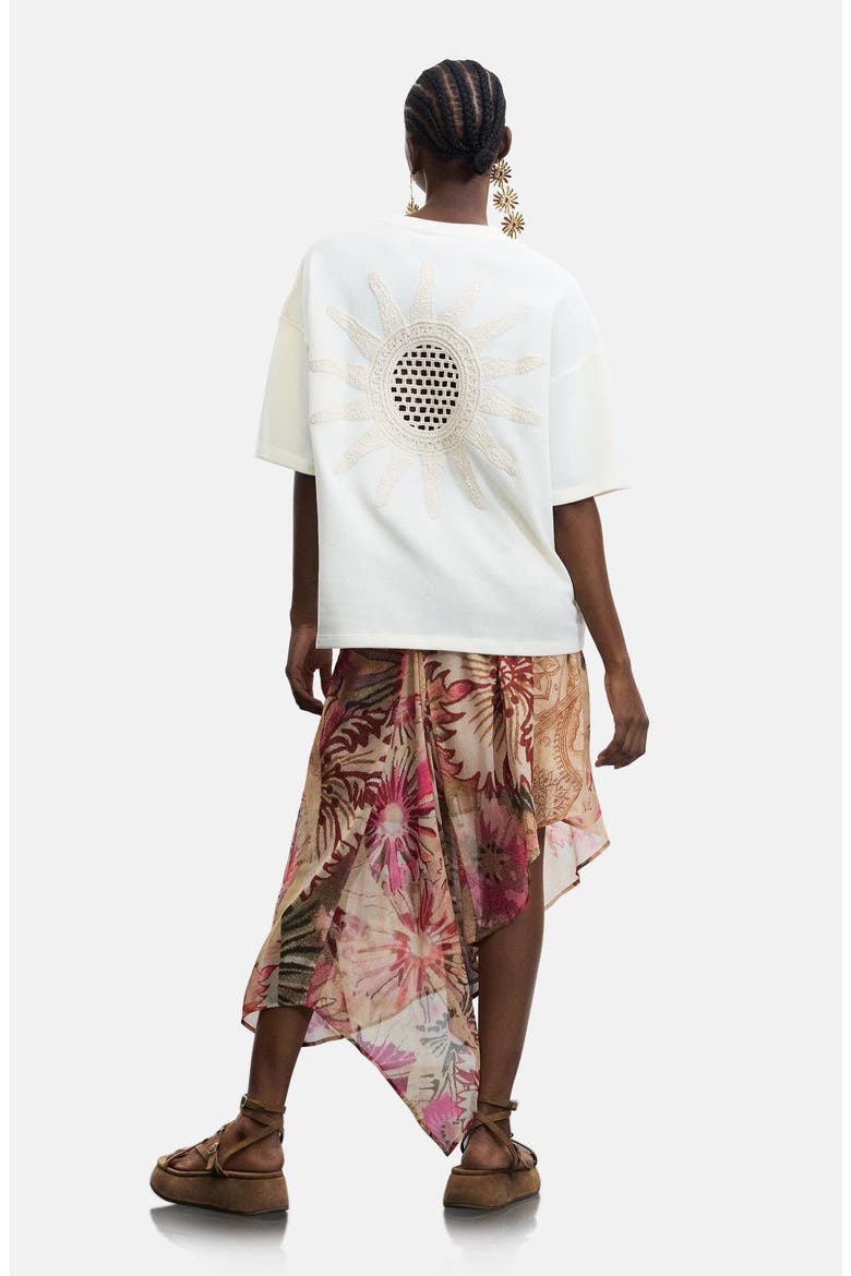 Oversize Cotton Blend T-Shirt, Alternate, color, OFF WHITE