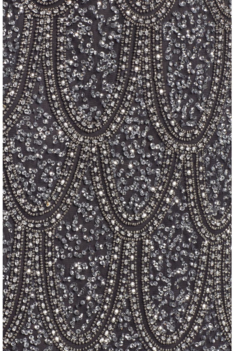 Beaded Cocktail Minidress, Alternate, color, CARBON
